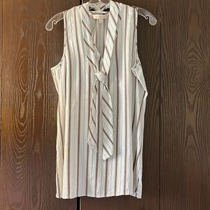 Etcetera sleeveless blouse with detachable neck tie. Size 2